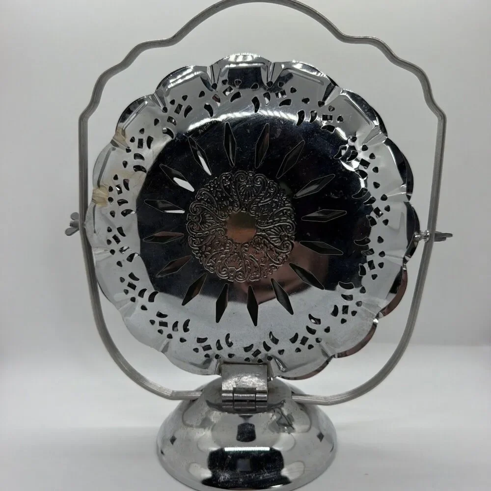 Vintage Chrome 3-Tier Folding Serving Tray Made in Hong Kong Retro Decor